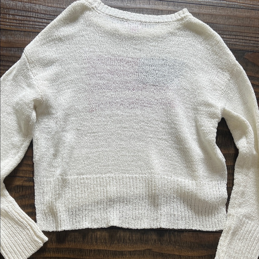 White Sweater with American Flag Design - Picture 6 of 6